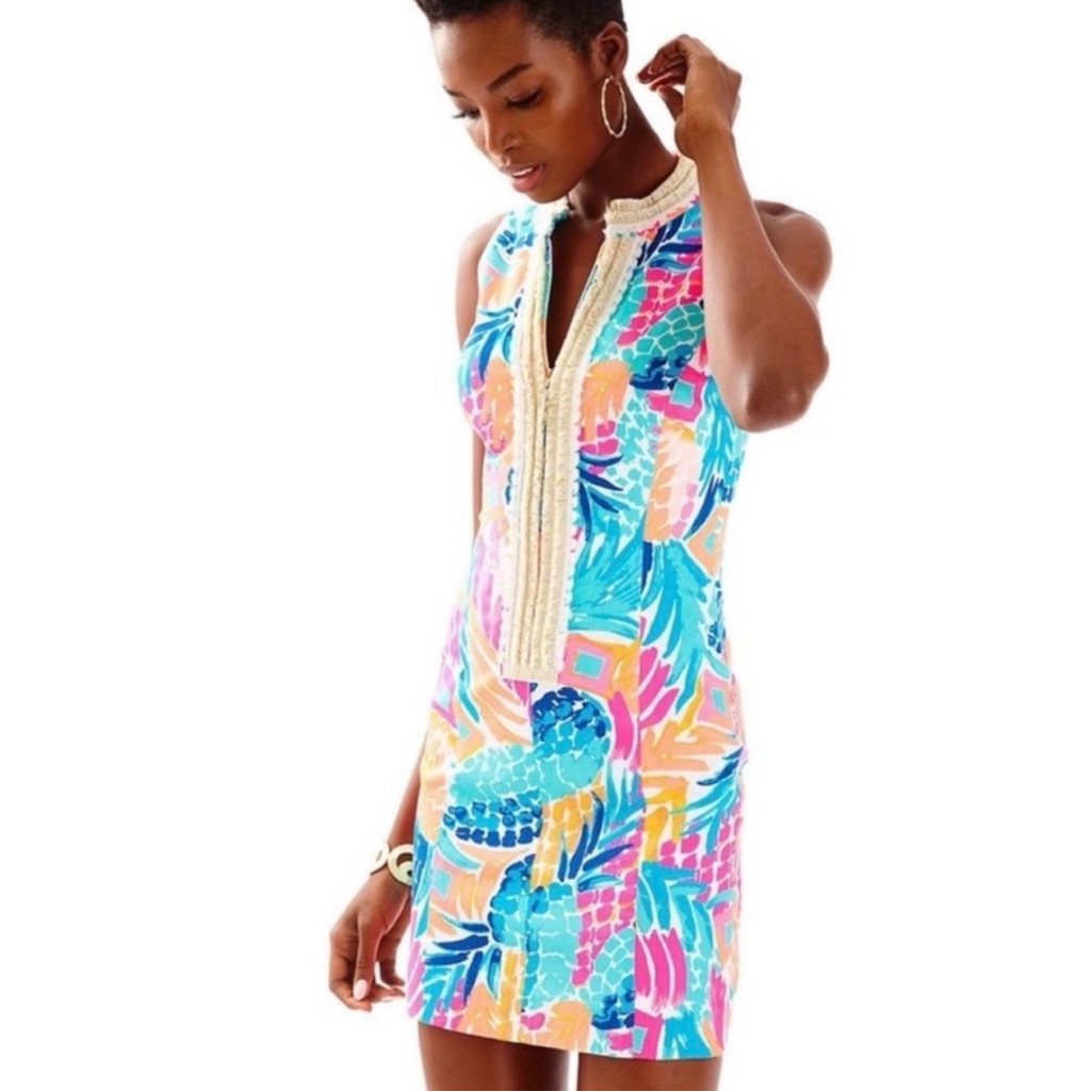 Lilly Pulitzer Alexa Shift Dress Goombay Smashed Multicolor Size 8